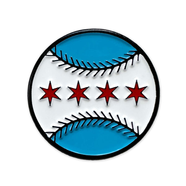 Chicago Flag Baseball Pin