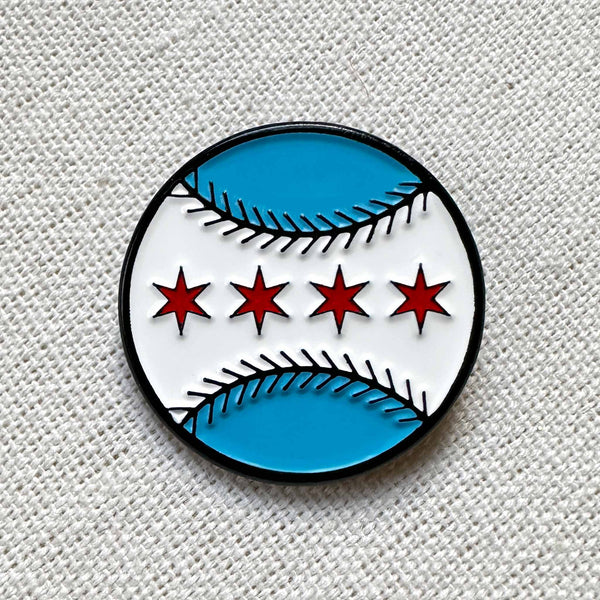 Chicago Flag Baseball Pin