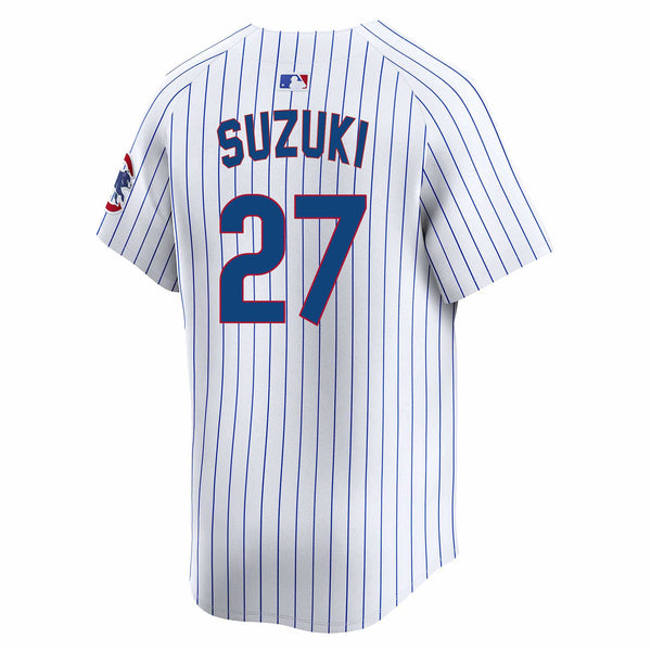 Chicago Cubs Seiya Suzuki Youth Home Nike Vapor Limited Jersey With Authentic Lettering