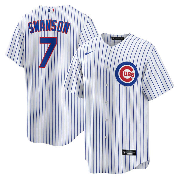 Chicago Cubs Dansby Swanson Youth Nike Home Baseline Jersey With Authentic Lettering