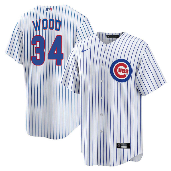 Chicago Cubs Kerry Wood Youth Nike Home Baseline Jersey With Authentic Lettering