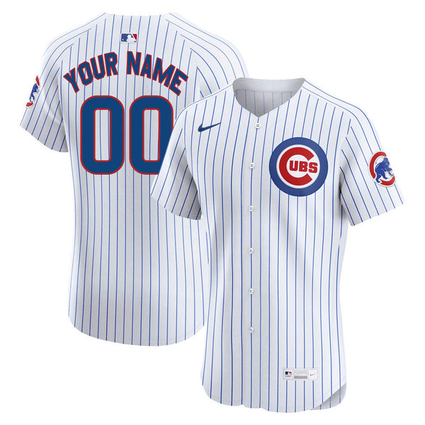 Chicago Cubs Customized Nike Home Elite Authentic Jersey