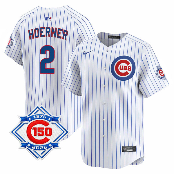Chicago Cubs Nico Hoerner Nike Home Vapor Limited 150th Anniversary Jersey With Authentic Lettering