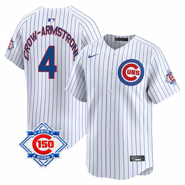 Chicago Cubs Pete Crow-Armstrong Nike Home Vapor Limited 150th Anniversary Jersey With Authentic Lettering