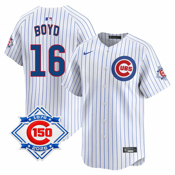 Chicago Cubs Matthew Boyd Nike Home Vapor Limited 150th Anniversary Jersey With Authentic Lettering
