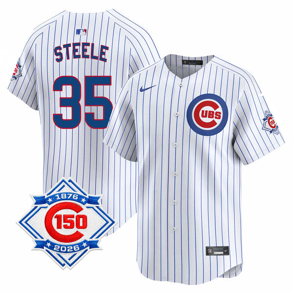 Chicago Cubs Justin Steele Nike Home Vapor Limited 150th Anniversary Jersey With Authentic Lettering