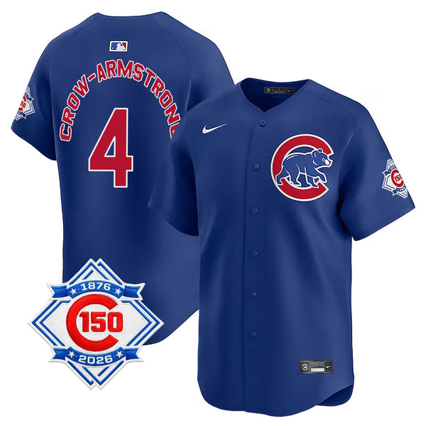 Chicago Cubs Pete Crow-Armstrong Nike Alternate Vapor Limited 150th Anniversary Jersey With Authentic Lettering