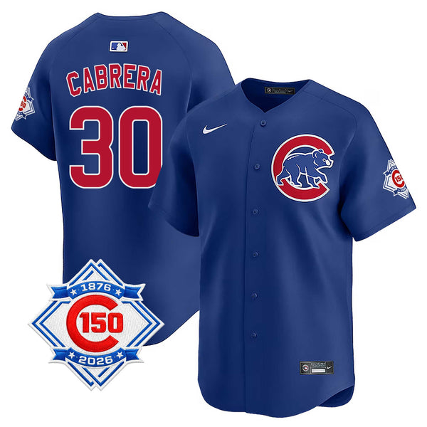 Chicago Cubs Edward Cabrera Nike Alternate Vapor Limited 150th Anniversary Jersey With Authentic Lettering