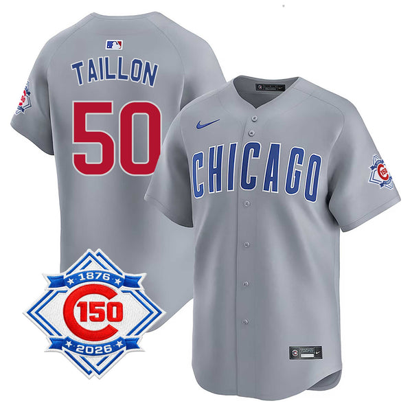 Chicago Cubs Jameson Taillon Nike Road Vapor Limited 150th Anniversary Jersey With Authentic Lettering