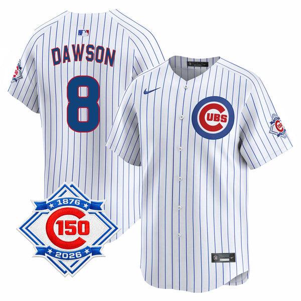 Chicago Cubs Andre Dawson Nike Home Vapor Limited 150th Anniversary Jersey With Authentic Lettering