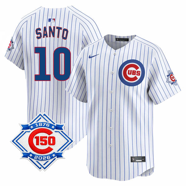 Chicago Cubs Ron Santo Nike Home Vapor Limited 150th Anniversary Jersey With Authentic Lettering