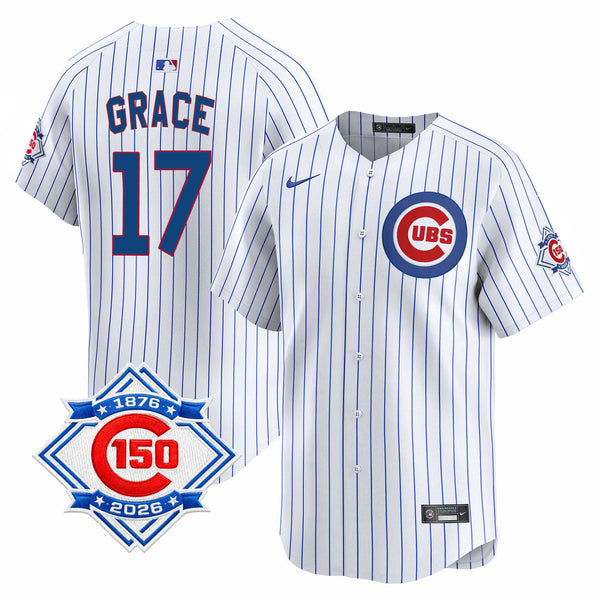 Chicago Cubs Mark Grace Nike Home Vapor Limited 150th Anniversary Jersey With Authentic Lettering