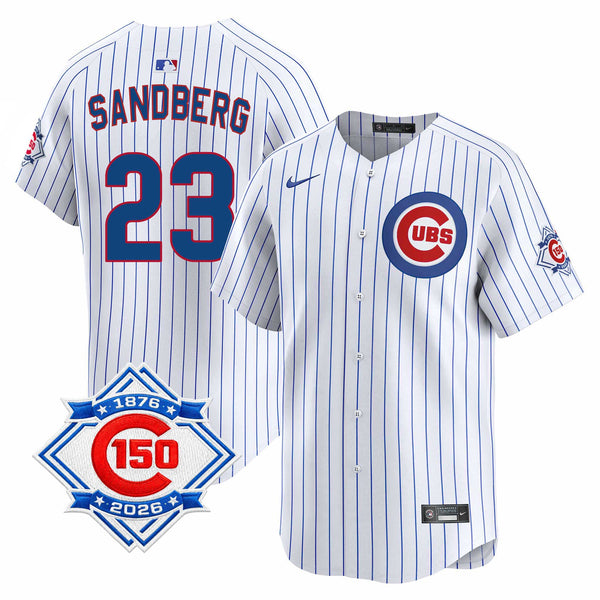 Chicago Cubs Ryne Sandberg Nike Home Vapor Limited 150th Anniversary Jersey With Authentic Lettering