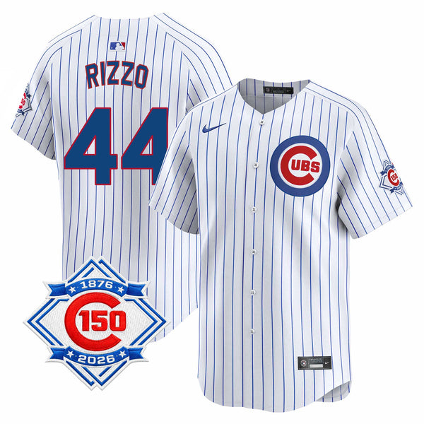 Chicago Cubs Anthony Rizzo Nike Home Vapor Limited 150th Anniversary Jersey With Authentic Lettering