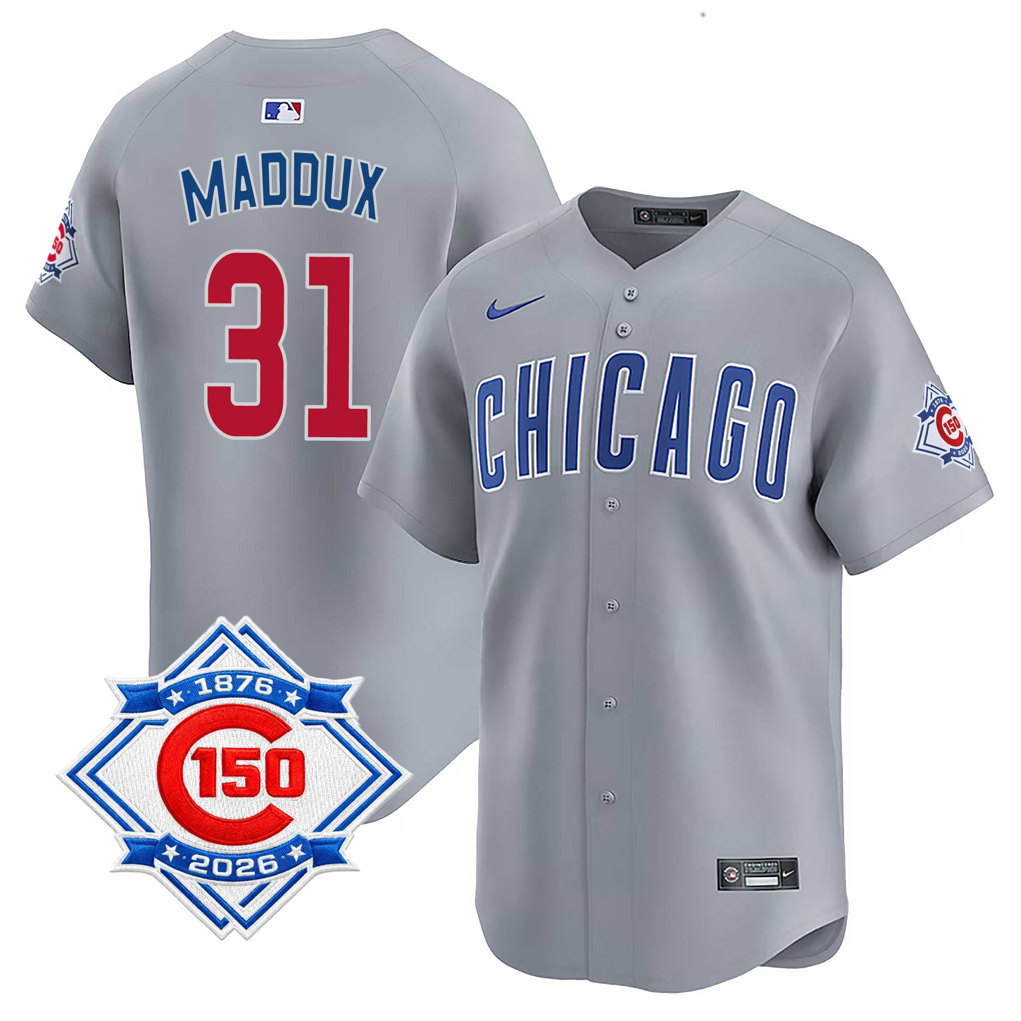 Nike 『Chicago Cubs』 選手仕様アンダーシャツ Chicago Cubs Greg Maddux Nike Road Vapor Limited 150th Anniversary