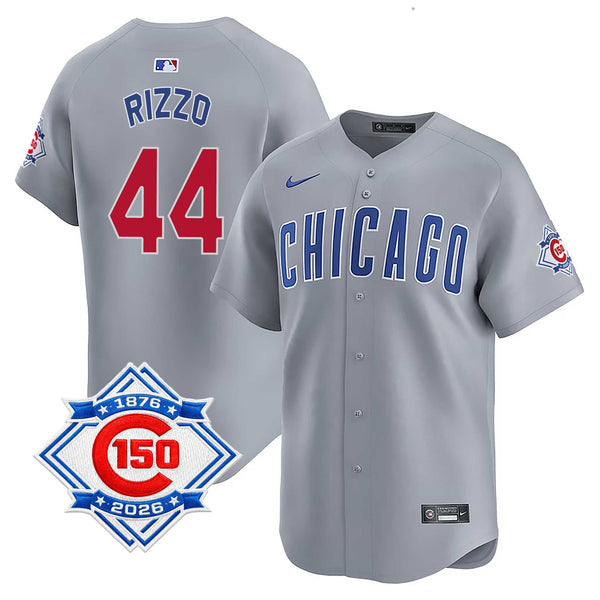 Chicago Cubs Anthony Rizzo Nike Road Vapor Limited 150th Anniversary Jersey With Authentic Lettering
