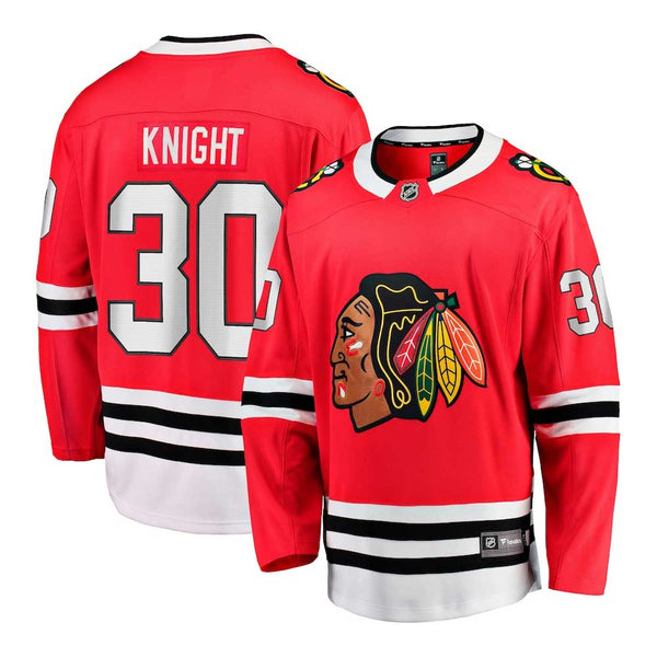 Chicago Blackhawks Spencer Knight Home Breakaway Jersey w/ Authentic Lettering