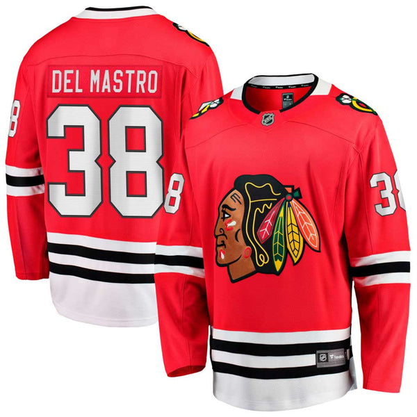 Chicago Blackhawks Ethan Del Mastro Home Breakaway Jersey w/ Authentic Lettering