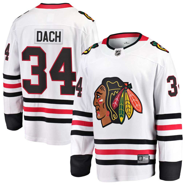 Chicago Blackhawks Colton Dach Road Breakaway Jersey w/ Authentic Lettering