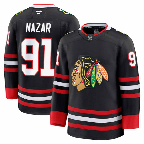 Chicago Blackhawks Frank Nazar Fanatics 2025 Alternate Premium Jersey w/ Authentic Lettering