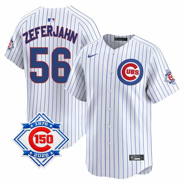 Chicago Cubs Ryan Zeferjahn Nike Home Vapor Limited 150th Anniversary Jersey With Authentic Lettering