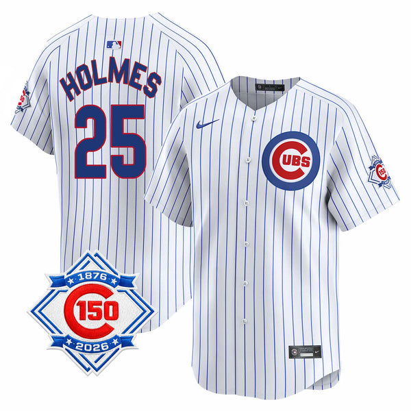 Chicago Cubs Clay Holmes Nike Home Vapor Limited 150th Anniversary Jersey With Authentic Lettering