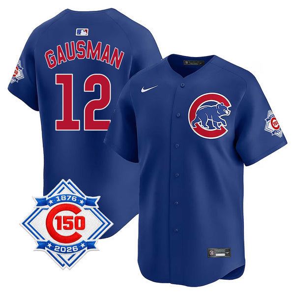 Chicago Cubs Kevin Gausman Nike Alternate Vapor Limited 150th Anniversary Jersey With Authentic Lettering