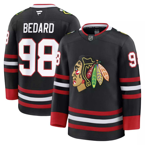 Chicago Blackhawks Connor Bedard Fanatics 2025 Alternate Premium Jersey w/ Authentic Lettering