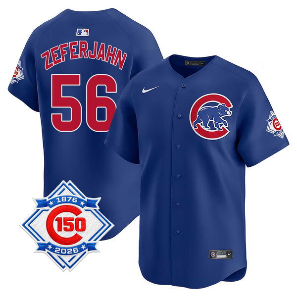 Chicago Cubs Ryan Zeferjahn Nike Alternate Vapor Limited 150th Anniversary Jersey With Authentic Lettering