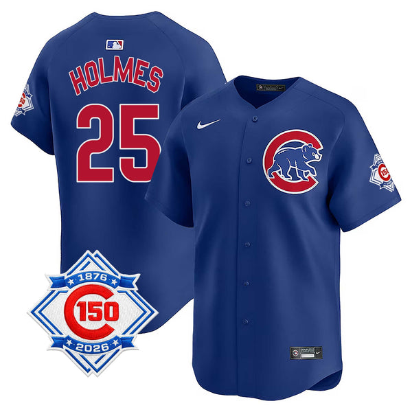 Chicago Cubs Clay Holmes Nike Alternate Vapor Limited 150th Anniversary Jersey With Authentic Lettering