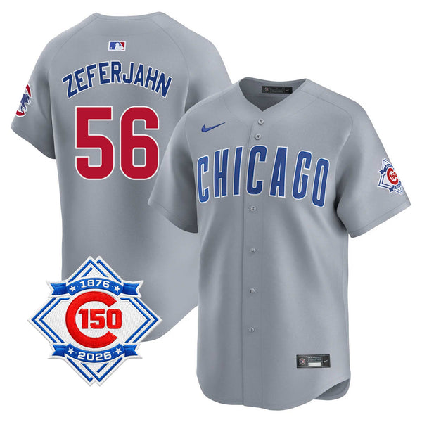 Chicago Cubs Ryan Zeferjahn Nike Road Vapor Limited 150th Anniversary Jersey With Authentic Lettering