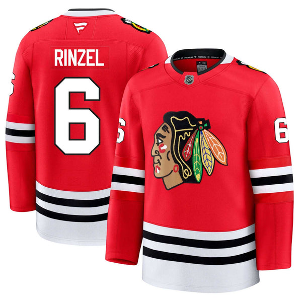 Chicago Blackhawks Sam Rinzel Fanatics Home Premium Jersey With Authentic Lettering