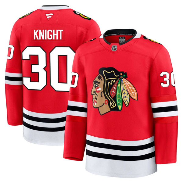 Chicago Blackhawks Spencer Knight Fanatics Home Premium Jersey With Authentic Lettering