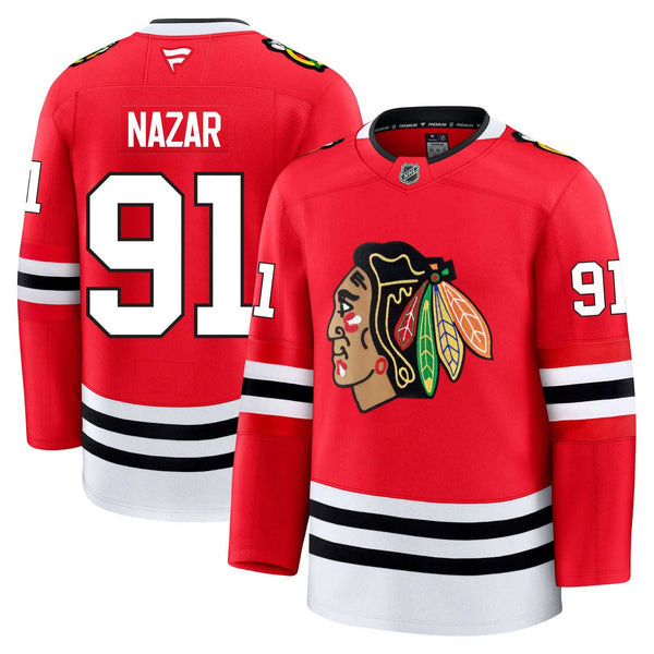 Chicago Blackhawks Frank Nazar Fanatics Home Premium Jersey With Authentic Lettering
