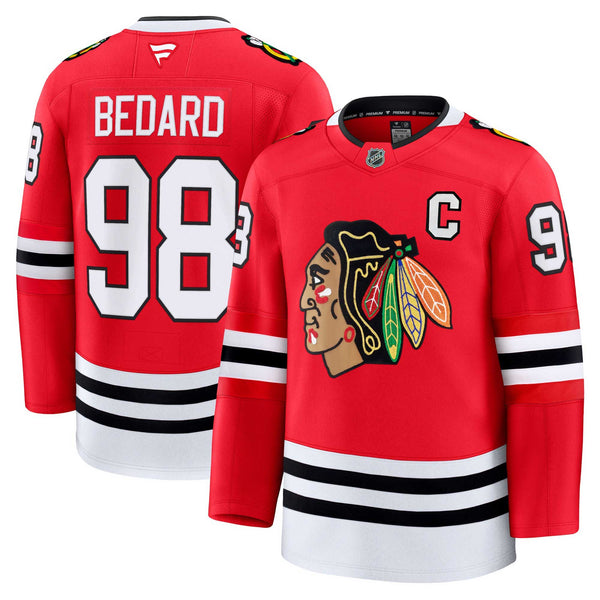 Chicago Blackhawks Connor Bedard Fanatics Home Premium Jersey With Authentic Lettering