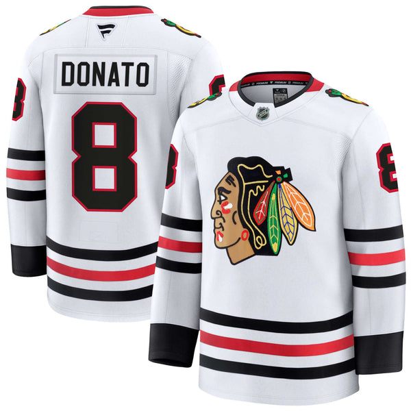Chicago Blackhawks Ryan Donato Fanatics Road Premium Jersey With Authentic Lettering