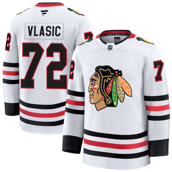 Chicago Blackhawks Alex Vlasic Fanatics Road Premium Jersey With Authentic Lettering