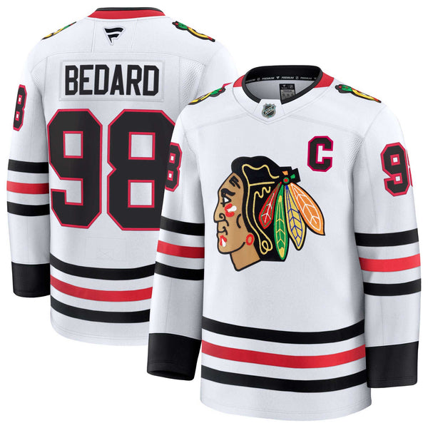 Chicago Blackhawks Connor Bedard Fanatics Road Premium Jersey With Authentic Lettering