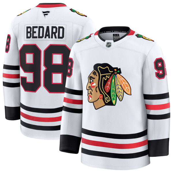 Chicago Blackhawks Connor Bedard Fanatics Road Premium Jersey With Authentic Lettering