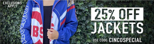 Enjoy 25% off Jackets for Cinco de Mayo! Exclusions apply. Use code: CINCOSPECIAL