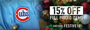 Enjoy 15% off full priced items, including jerseys. Limited Time. Exclusions apply. Use code: FESTIVE15