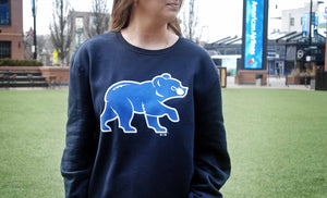 Chicago Cubs Spring Training Bear Navy Headline Neck Sweatshirt from '47 Brand.