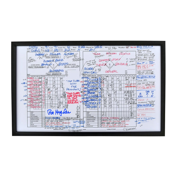 Pat Hughes Autographed 2016 NLCS Framed Scorecard