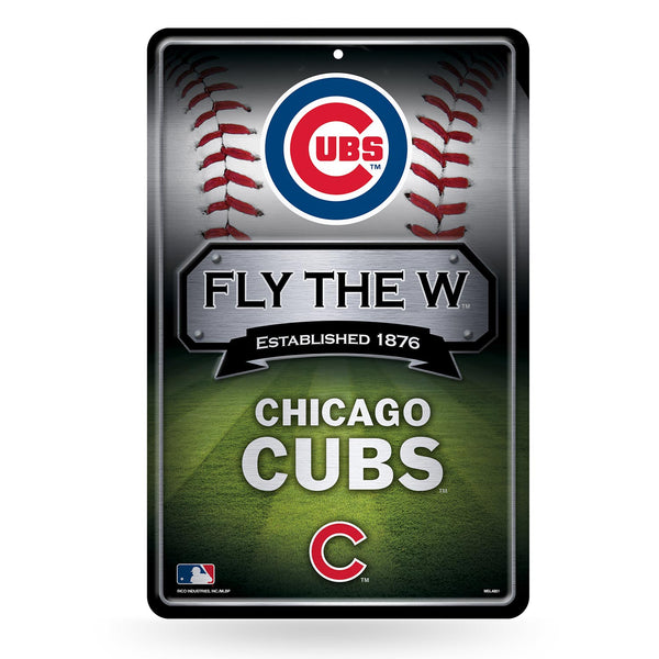 Chicago Cubs 11X17 Metal Embossed Wall Sign
