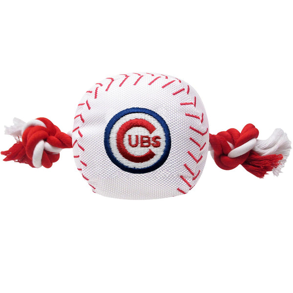 Chicago Cubs Nylon Ball With Rope Dog Toy