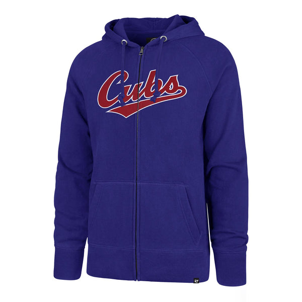 Chicago Cubs Royal Ovation Full Zip Raglan Hood
