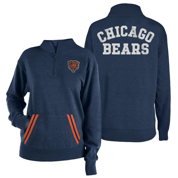 Chicago Bears Women's Tri Blend 1/2 Zip Fleece