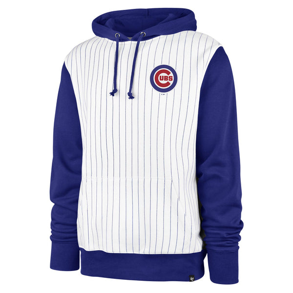 Chicago Cubs Pinstriped Bullseye Logo Hooded Sweatshirt