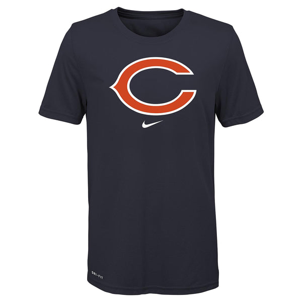 Chicago Bears Youth Nike Essential Logo Dri Fit Tee Large = 14-16