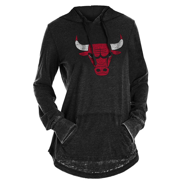 Chicago Bulls Women's Burnout Hooded Pullover